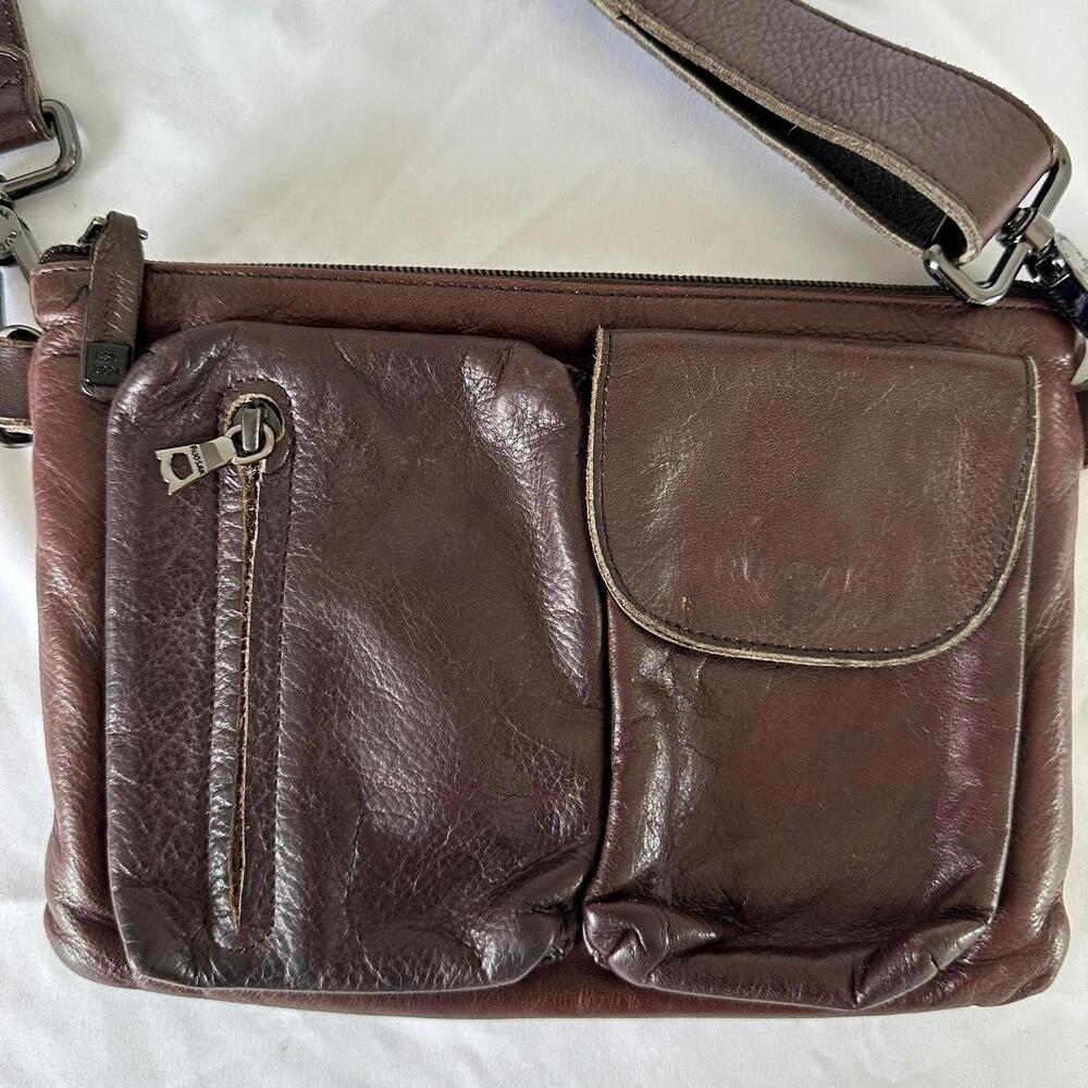 VTG Rudsak Brown Small Leather Crossbody Bag with Multiple Pockets